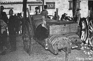 Una de las carretas que se exponen en el museo del Molino, en Vilviestre del Pinar