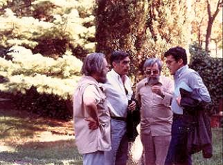 San Polo, 1980, de izquierda a derecha: Juan Garca Atienza, Emilio Ruiz, Antonio Ruiz Ruiz y Fernando Snchez Drag